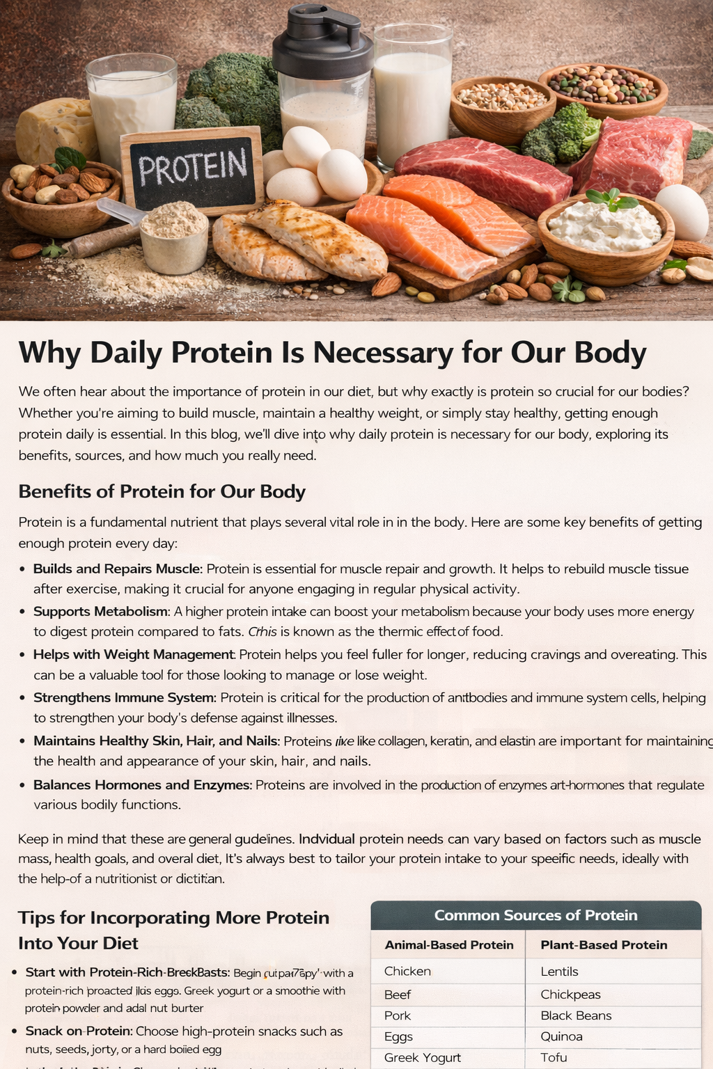 Why Daily Protein is Necessary for Our Body – Health, Strength & Fitness Guide